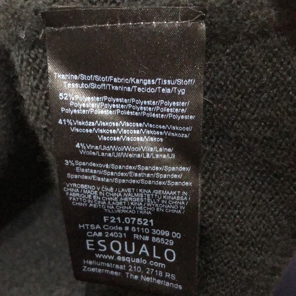 Esqualo Sweater Size Small Black Fuzzy Puff Sleeve Pullover - Picture 8 of 12